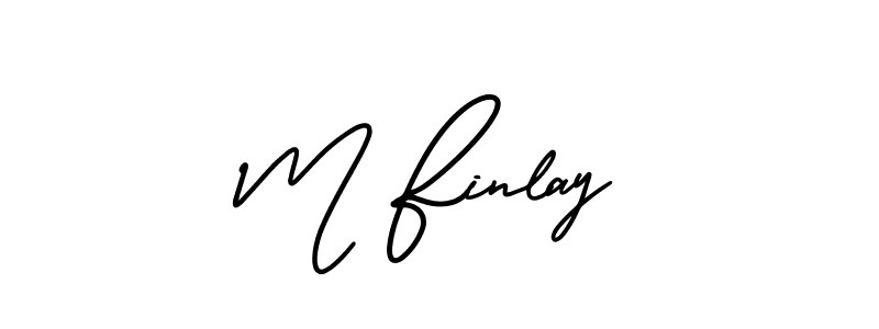 This is the best signature style for the M Finlay name. Also you like these signature font (AmerikaSignatureDemo-Regular). Mix name signature. M Finlay signature style 3 images and pictures png