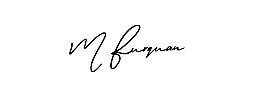 Make a beautiful signature design for name M Furquan. With this signature (AmerikaSignatureDemo-Regular) style, you can create a handwritten signature for free. M Furquan signature style 3 images and pictures png