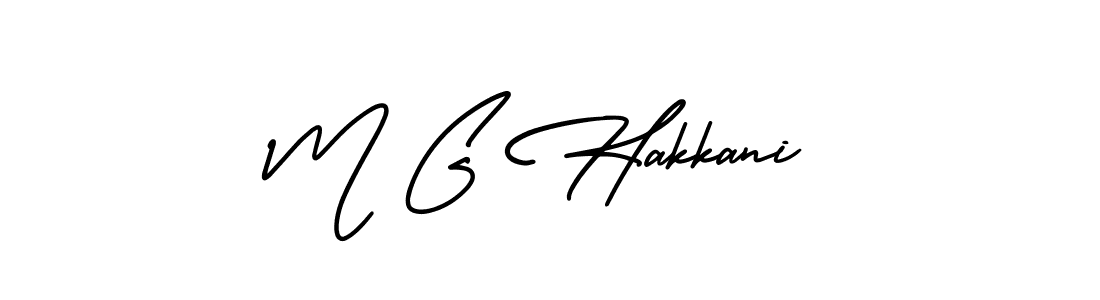 The best way (AmerikaSignatureDemo-Regular) to make a short signature is to pick only two or three words in your name. The name M G Hakkani include a total of six letters. For converting this name. M G Hakkani signature style 3 images and pictures png