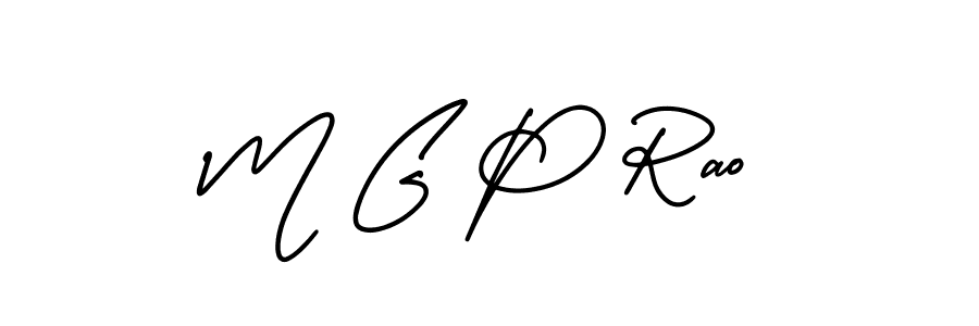 M G P Rao stylish signature style. Best Handwritten Sign (AmerikaSignatureDemo-Regular) for my name. Handwritten Signature Collection Ideas for my name M G P Rao. M G P Rao signature style 3 images and pictures png