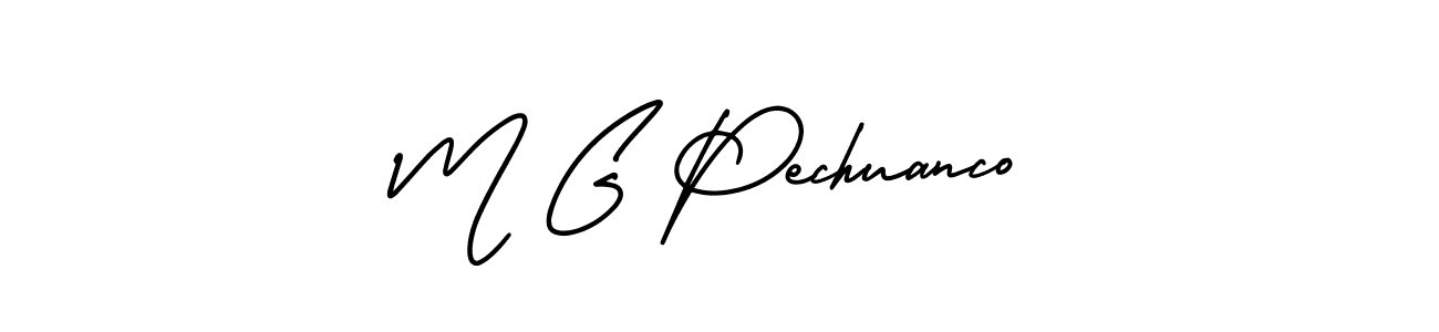 Design your own signature with our free online signature maker. With this signature software, you can create a handwritten (AmerikaSignatureDemo-Regular) signature for name M G Pechuanco. M G Pechuanco signature style 3 images and pictures png