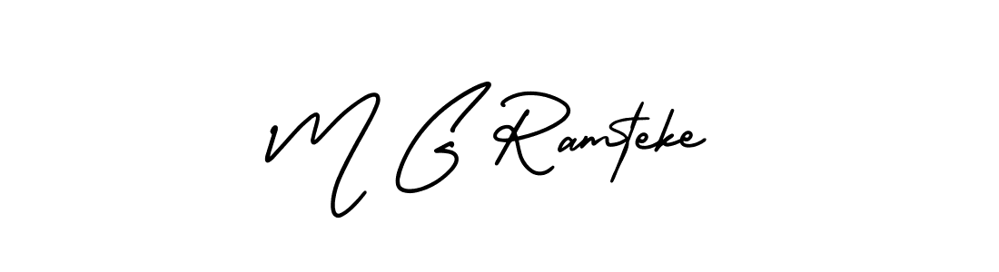 Also You can easily find your signature by using the search form. We will create M G Ramteke name handwritten signature images for you free of cost using AmerikaSignatureDemo-Regular sign style. M G Ramteke signature style 3 images and pictures png