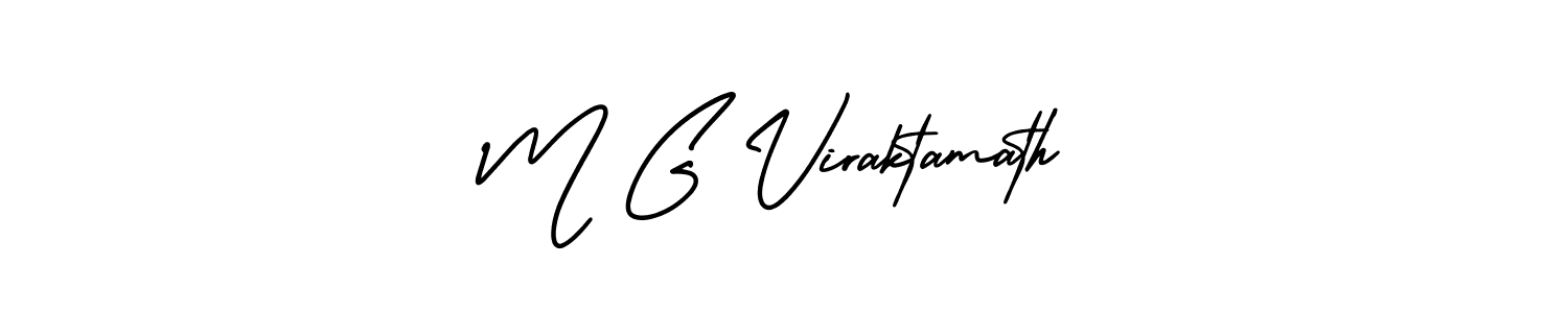 The best way (AmerikaSignatureDemo-Regular) to make a short signature is to pick only two or three words in your name. The name M G Viraktamath include a total of six letters. For converting this name. M G Viraktamath signature style 3 images and pictures png