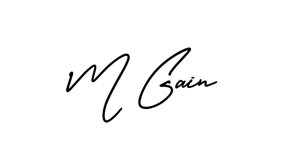 How to make M Gain signature? AmerikaSignatureDemo-Regular is a professional autograph style. Create handwritten signature for M Gain name. M Gain signature style 3 images and pictures png