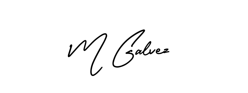 Use a signature maker to create a handwritten signature online. With this signature software, you can design (AmerikaSignatureDemo-Regular) your own signature for name M Galvez. M Galvez signature style 3 images and pictures png