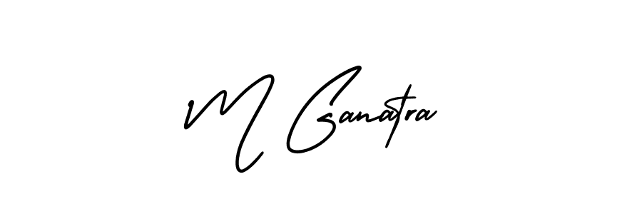 M Ganatra stylish signature style. Best Handwritten Sign (AmerikaSignatureDemo-Regular) for my name. Handwritten Signature Collection Ideas for my name M Ganatra. M Ganatra signature style 3 images and pictures png