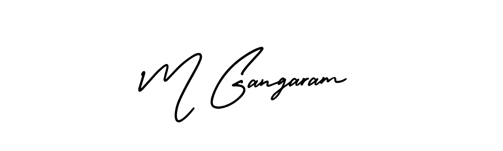 Create a beautiful signature design for name M Gangaram. With this signature (AmerikaSignatureDemo-Regular) fonts, you can make a handwritten signature for free. M Gangaram signature style 3 images and pictures png