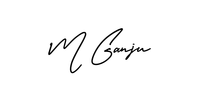 Design your own signature with our free online signature maker. With this signature software, you can create a handwritten (AmerikaSignatureDemo-Regular) signature for name M Ganju. M Ganju signature style 3 images and pictures png