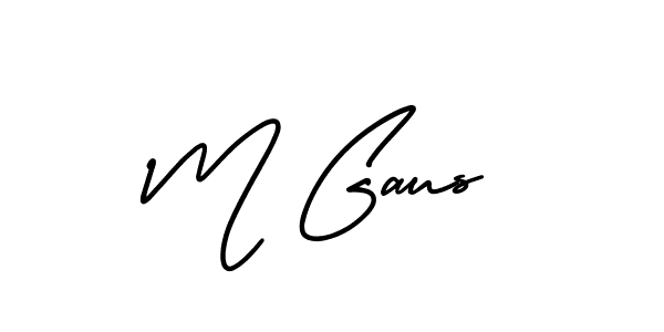 The best way (AmerikaSignatureDemo-Regular) to make a short signature is to pick only two or three words in your name. The name M Gaus include a total of six letters. For converting this name. M Gaus signature style 3 images and pictures png