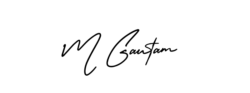 M Gautam stylish signature style. Best Handwritten Sign (AmerikaSignatureDemo-Regular) for my name. Handwritten Signature Collection Ideas for my name M Gautam. M Gautam signature style 3 images and pictures png