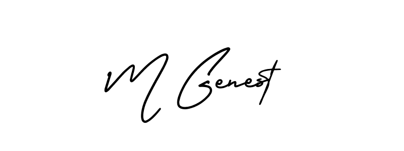 Design your own signature with our free online signature maker. With this signature software, you can create a handwritten (AmerikaSignatureDemo-Regular) signature for name M Genest. M Genest signature style 3 images and pictures png