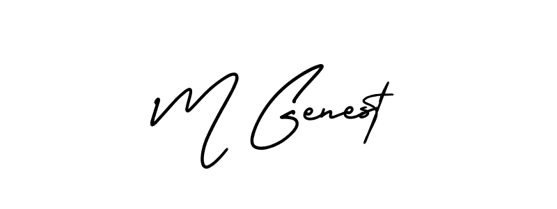 Design your own signature with our free online signature maker. With this signature software, you can create a handwritten (AmerikaSignatureDemo-Regular) signature for name M Genest. M Genest signature style 3 images and pictures png