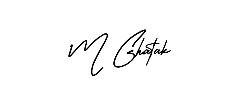 M Ghatak stylish signature style. Best Handwritten Sign (AmerikaSignatureDemo-Regular) for my name. Handwritten Signature Collection Ideas for my name M Ghatak. M Ghatak signature style 3 images and pictures png
