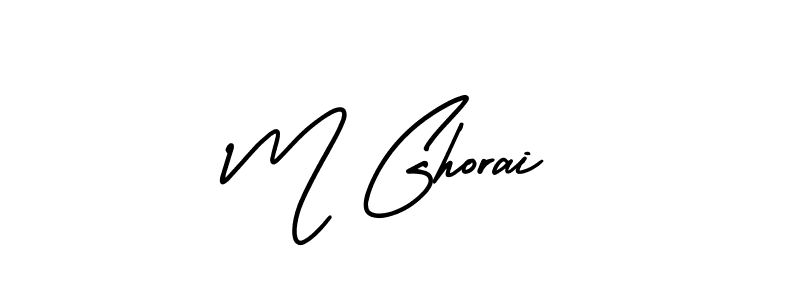 Use a signature maker to create a handwritten signature online. With this signature software, you can design (AmerikaSignatureDemo-Regular) your own signature for name M Ghorai. M Ghorai signature style 3 images and pictures png