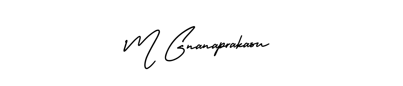 M Gnanaprakasu stylish signature style. Best Handwritten Sign (AmerikaSignatureDemo-Regular) for my name. Handwritten Signature Collection Ideas for my name M Gnanaprakasu. M Gnanaprakasu signature style 3 images and pictures png