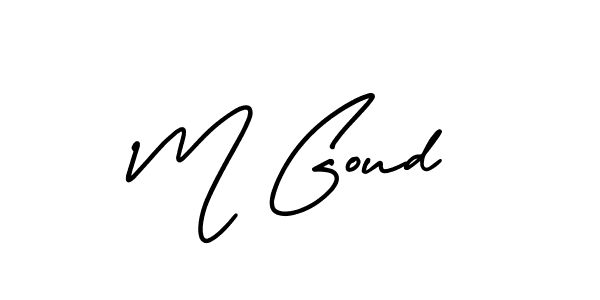 Make a beautiful signature design for name M Goud. With this signature (AmerikaSignatureDemo-Regular) style, you can create a handwritten signature for free. M Goud signature style 3 images and pictures png