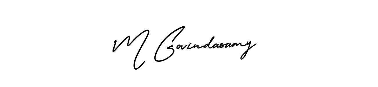 Use a signature maker to create a handwritten signature online. With this signature software, you can design (AmerikaSignatureDemo-Regular) your own signature for name M Govindasamy. M Govindasamy signature style 3 images and pictures png