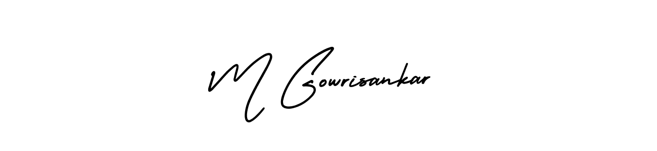 The best way (AmerikaSignatureDemo-Regular) to make a short signature is to pick only two or three words in your name. The name M Gowrisankar include a total of six letters. For converting this name. M Gowrisankar signature style 3 images and pictures png