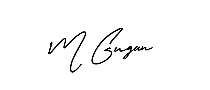 if you are searching for the best signature style for your name M Gugan. so please give up your signature search. here we have designed multiple signature styles  using AmerikaSignatureDemo-Regular. M Gugan signature style 3 images and pictures png