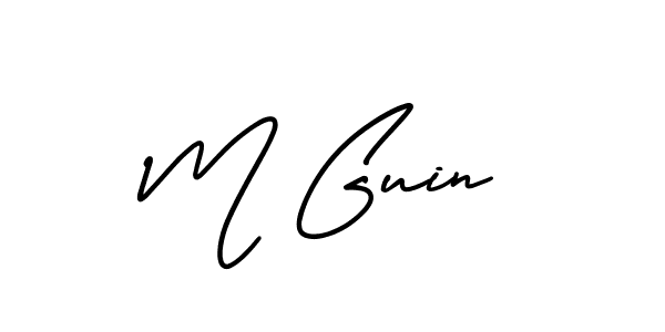M Guin stylish signature style. Best Handwritten Sign (AmerikaSignatureDemo-Regular) for my name. Handwritten Signature Collection Ideas for my name M Guin. M Guin signature style 3 images and pictures png