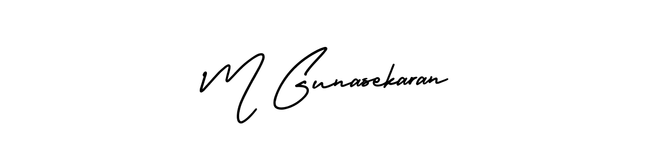 Make a beautiful signature design for name M Gunasekaran. With this signature (AmerikaSignatureDemo-Regular) style, you can create a handwritten signature for free. M Gunasekaran signature style 3 images and pictures png