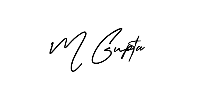 Design your own signature with our free online signature maker. With this signature software, you can create a handwritten (AmerikaSignatureDemo-Regular) signature for name M Gupta. M Gupta signature style 3 images and pictures png