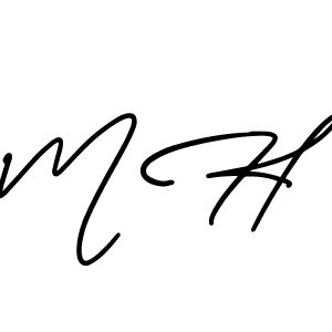 The best way (AmerikaSignatureDemo-Regular) to make a short signature is to pick only two or three words in your name. The name M H include a total of six letters. For converting this name. M H signature style 3 images and pictures png