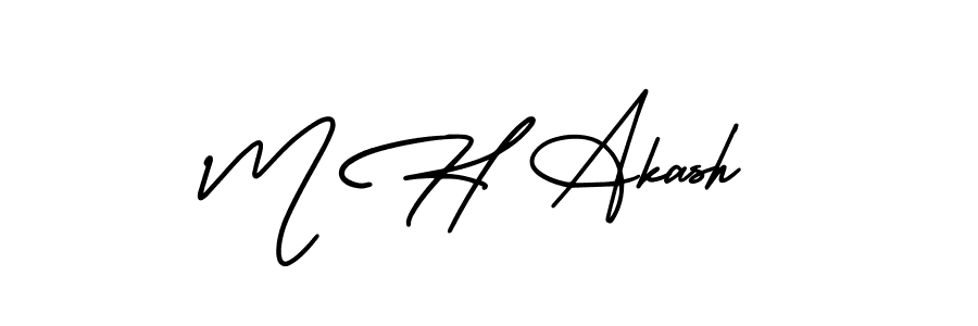 Create a beautiful signature design for name M H Akash. With this signature (AmerikaSignatureDemo-Regular) fonts, you can make a handwritten signature for free. M H Akash signature style 3 images and pictures png