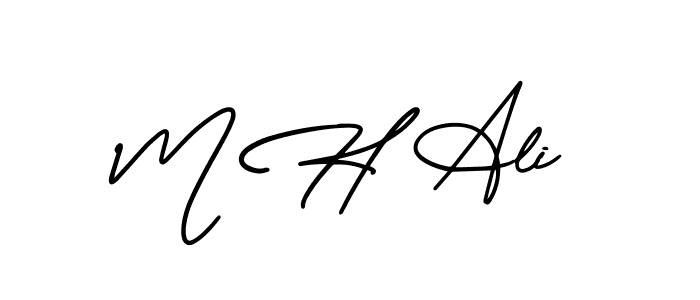 M H Ali stylish signature style. Best Handwritten Sign (AmerikaSignatureDemo-Regular) for my name. Handwritten Signature Collection Ideas for my name M H Ali. M H Ali signature style 3 images and pictures png