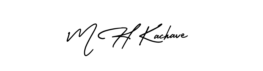 The best way (AmerikaSignatureDemo-Regular) to make a short signature is to pick only two or three words in your name. The name M H Kachave include a total of six letters. For converting this name. M H Kachave signature style 3 images and pictures png