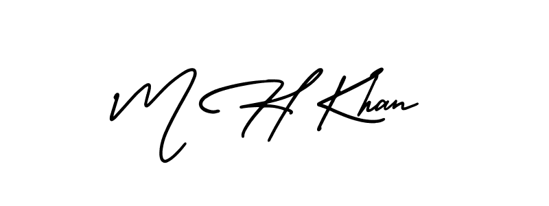 This is the best signature style for the M H Khan name. Also you like these signature font (AmerikaSignatureDemo-Regular). Mix name signature. M H Khan signature style 3 images and pictures png