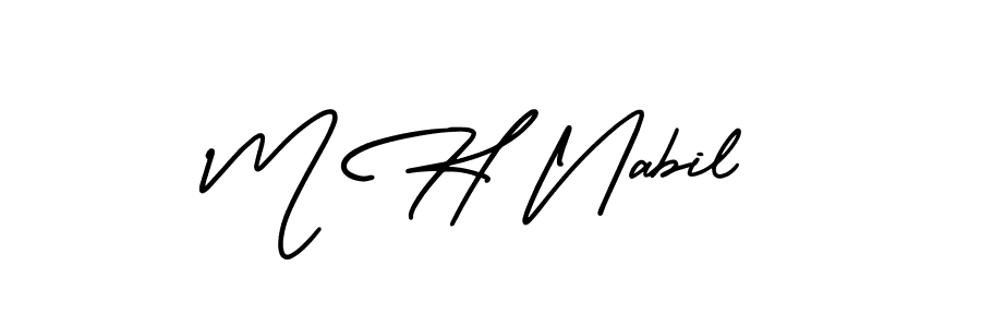 How to make M H Nabil signature? AmerikaSignatureDemo-Regular is a professional autograph style. Create handwritten signature for M H Nabil name. M H Nabil signature style 3 images and pictures png