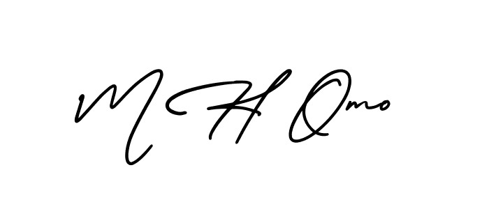 It looks lik you need a new signature style for name M H Omo. Design unique handwritten (AmerikaSignatureDemo-Regular) signature with our free signature maker in just a few clicks. M H Omo signature style 3 images and pictures png