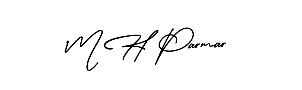 if you are searching for the best signature style for your name M H Parmar. so please give up your signature search. here we have designed multiple signature styles  using AmerikaSignatureDemo-Regular. M H Parmar signature style 3 images and pictures png