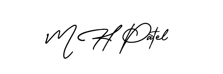 M H Patel stylish signature style. Best Handwritten Sign (AmerikaSignatureDemo-Regular) for my name. Handwritten Signature Collection Ideas for my name M H Patel. M H Patel signature style 3 images and pictures png