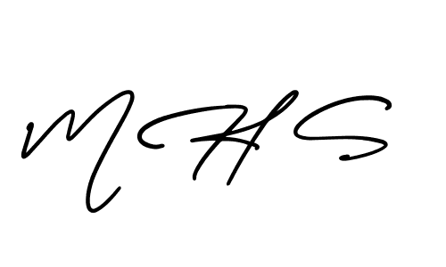 Use a signature maker to create a handwritten signature online. With this signature software, you can design (AmerikaSignatureDemo-Regular) your own signature for name M H S. M H S signature style 3 images and pictures png