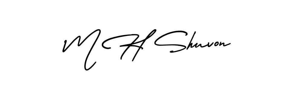 Similarly AmerikaSignatureDemo-Regular is the best handwritten signature design. Signature creator online .You can use it as an online autograph creator for name M H Shuvon. M H Shuvon signature style 3 images and pictures png