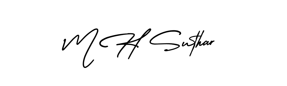 Design your own signature with our free online signature maker. With this signature software, you can create a handwritten (AmerikaSignatureDemo-Regular) signature for name M H Suthar. M H Suthar signature style 3 images and pictures png