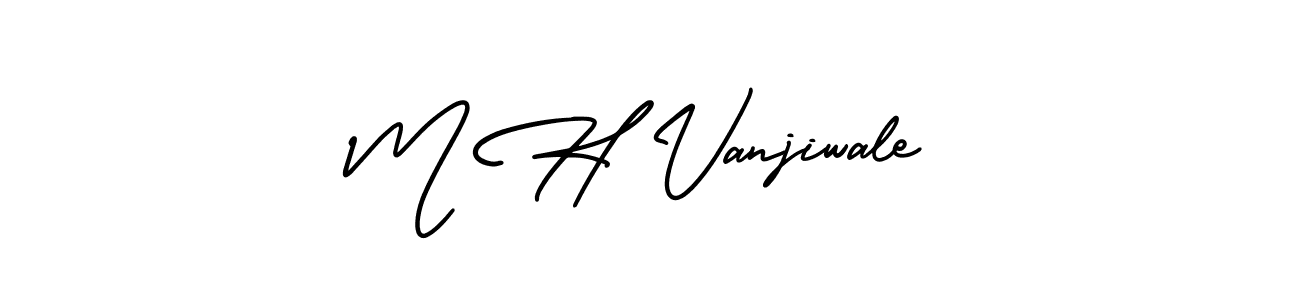 How to make M H Vanjiwale signature? AmerikaSignatureDemo-Regular is a professional autograph style. Create handwritten signature for M H Vanjiwale name. M H Vanjiwale signature style 3 images and pictures png
