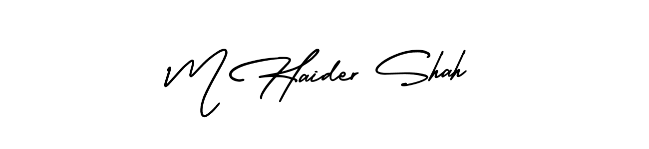 How to make M Haider Shah name signature. Use AmerikaSignatureDemo-Regular style for creating short signs online. This is the latest handwritten sign. M Haider Shah signature style 3 images and pictures png