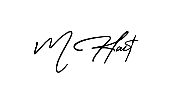 How to Draw M Hait signature style? AmerikaSignatureDemo-Regular is a latest design signature styles for name M Hait. M Hait signature style 3 images and pictures png