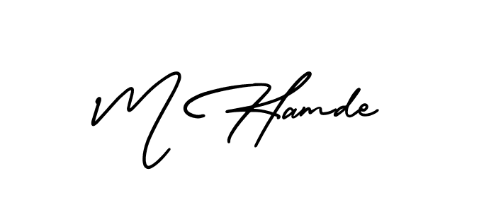 AmerikaSignatureDemo-Regular is a professional signature style that is perfect for those who want to add a touch of class to their signature. It is also a great choice for those who want to make their signature more unique. Get M Hamde name to fancy signature for free. M Hamde signature style 3 images and pictures png