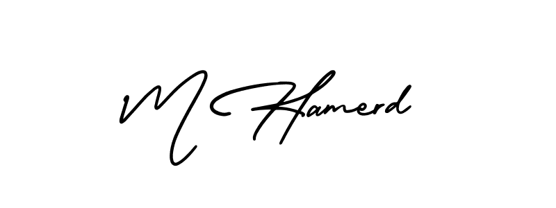 It looks lik you need a new signature style for name M Hamerd. Design unique handwritten (AmerikaSignatureDemo-Regular) signature with our free signature maker in just a few clicks. M Hamerd signature style 3 images and pictures png