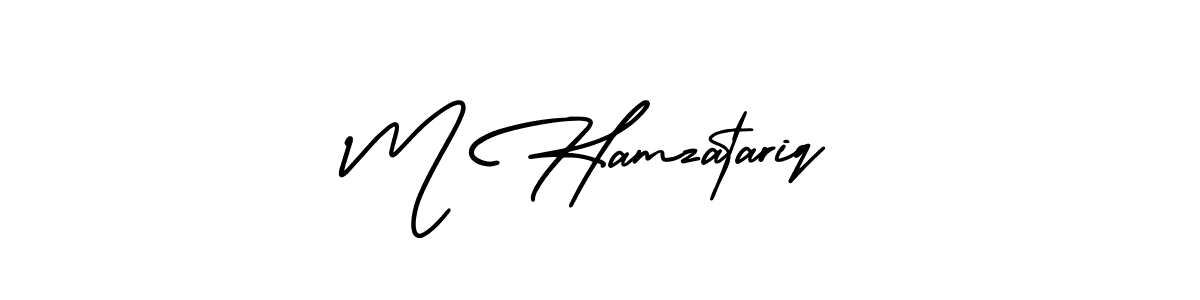 AmerikaSignatureDemo-Regular is a professional signature style that is perfect for those who want to add a touch of class to their signature. It is also a great choice for those who want to make their signature more unique. Get M Hamzatariq name to fancy signature for free. M Hamzatariq signature style 3 images and pictures png