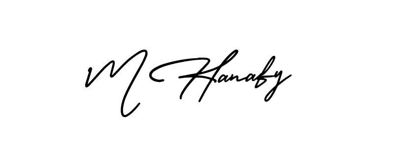Create a beautiful signature design for name M Hanafy. With this signature (AmerikaSignatureDemo-Regular) fonts, you can make a handwritten signature for free. M Hanafy signature style 3 images and pictures png