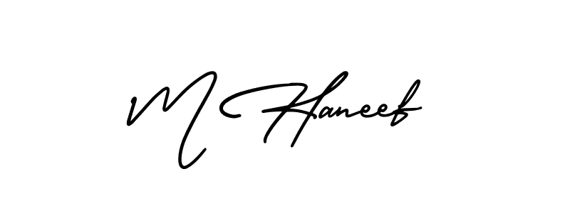 You can use this online signature creator to create a handwritten signature for the name M Haneef. This is the best online autograph maker. M Haneef signature style 3 images and pictures png