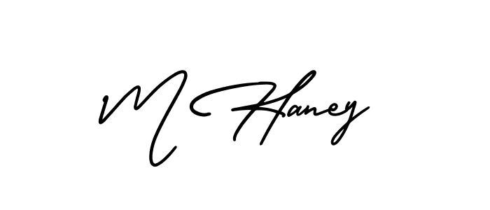 M Haney stylish signature style. Best Handwritten Sign (AmerikaSignatureDemo-Regular) for my name. Handwritten Signature Collection Ideas for my name M Haney. M Haney signature style 3 images and pictures png