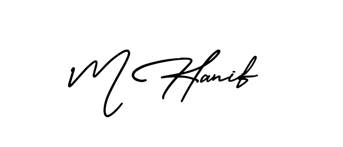 Make a beautiful signature design for name M Hanif. With this signature (AmerikaSignatureDemo-Regular) style, you can create a handwritten signature for free. M Hanif signature style 3 images and pictures png