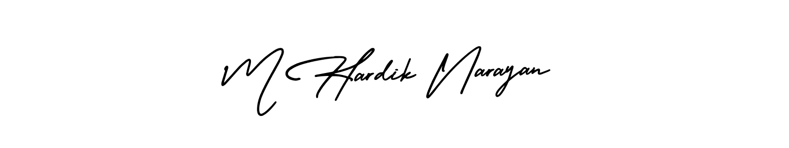 Create a beautiful signature design for name M Hardik Narayan. With this signature (AmerikaSignatureDemo-Regular) fonts, you can make a handwritten signature for free. M Hardik Narayan signature style 3 images and pictures png