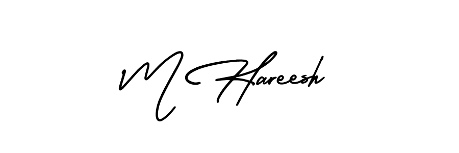 Make a short M Hareesh signature style. Manage your documents anywhere anytime using AmerikaSignatureDemo-Regular. Create and add eSignatures, submit forms, share and send files easily. M Hareesh signature style 3 images and pictures png
